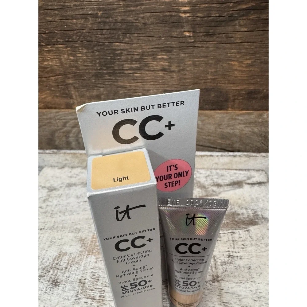 IT Cosmetics CC+ Cream Light 12ml | Travel Size |  Full-Coverage